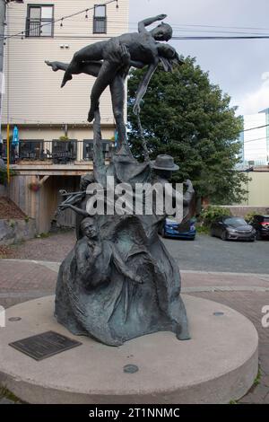 A Time sculpture on George Street in St. John's, Newfoundland & Labrador, Canada Stock Photo