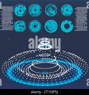 Precision Radar Interface - Tactical Tech Elements. Stock Vector