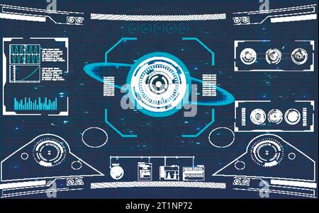Interactive Radar Display - Precision Tracking Technology. Stock Vector