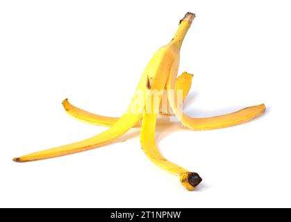 Banana peel isolated on white background close-up Stock Photo
