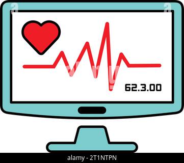 Ecg, flatlining, heart icon. is use in designing and developing websites, commercial, print media, web or any type of design project. Stock Vector