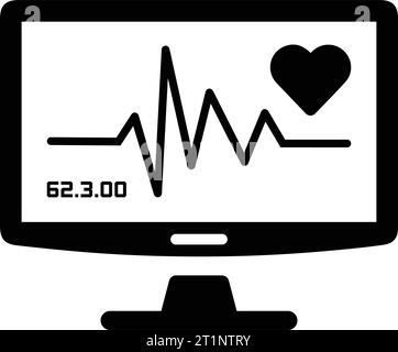 Ecg, flatlining, heart icon. is use in designing and developing websites, commercial, print media, web or any type of design project. Stock Vector