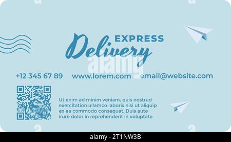 Express delivery business card with qr code vector Stock Vector