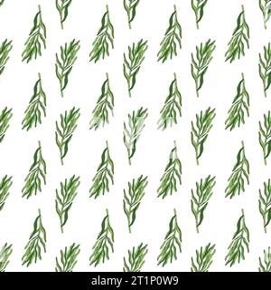 Hand drawn vector seamless floral pattern with green leaves Stock Vector