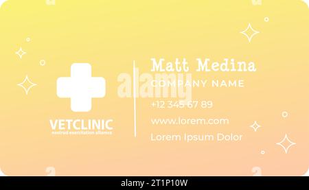 Company name, vetclinic business visiting card Stock Vector