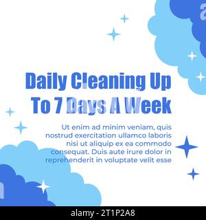 Daily cleaning up to 7 days week, promo banner Stock Vector