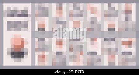 2024 calendar happy new year. Various shapes in abstract style, modern, fashionable, grunge texture.... Layout template. Design poster, banner. Vector illustration. Stock Vector