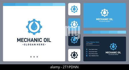 abstract gear logo concept and form water or oil. icons for business, automotive. Stock Vector