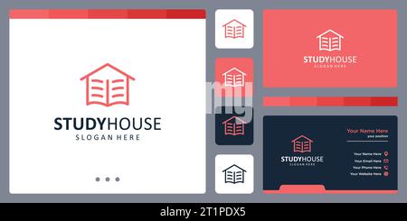 Inspiration for the shape of the house logo and the shape of the book logo with a line model. icons for business, luxury, construction and education Stock Vector