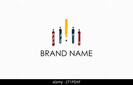 Abstract business company logo, Corporate identity design element. Technology, market, bank logotype idea Stock Vector