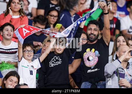 Italian supporters during the Euro 2024 Qualifier Group C Italy vs Malta at the San Nicola stadium, Bari, Italy October 14, 2023. Stock Photo