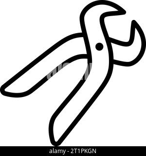 Linear icon of pliers and pincers as a construction tool icon Stock Vector