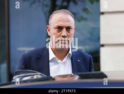 London, UK. 15th Oct, 2023. Husam Zomlot at the BBC after appearing on Sunday with Laura Kuenssberg. He was discussing the situation in Gaza and the war with Israel. He was appointed Head of the Palestine Mission to the United Kingdom in October 2018. Credit: Karl Black/Alamy Live News Stock Photo