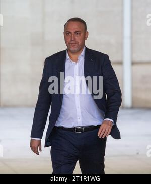 London, England, UK. 15th Oct, 2023. Head of The Palestine Mission To The United Kingdom HUSAM ZOMLOT is seen outside BBC as he appears on Laura Kuenssberg show. (Credit Image: © Tayfun Salci/ZUMA Press Wire) EDITORIAL USAGE ONLY! Not for Commercial USAGE! Stock Photo