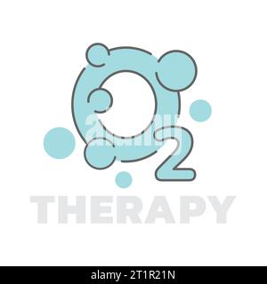 Oxygen therapy vector logo. Bubble oxygen medical treatment icon. Stock Vector