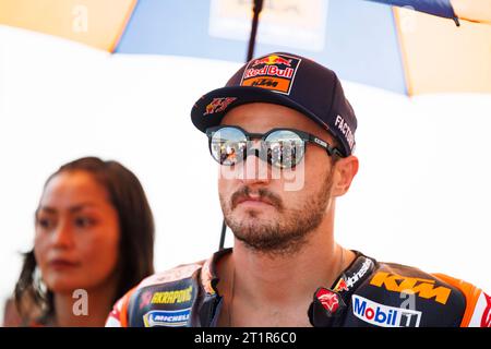 15th October 2023; Mandalika International Circuit, Mandalika, West Nusa Tenggara, Indonesia; 2023 Pertamina MotoGP of Indonesia, Race Day; Number 43 Red Bull KTM Factory Racing rider Jack Miller  on the grid before the race at the Indonesian MotoGP Credit: Action Plus Sports Images/Alamy Live News Stock Photo