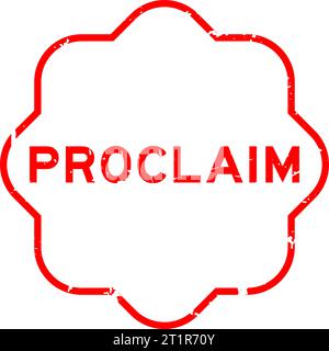 Grunge red proclaim word rubber seal stamp on white background Stock Vector