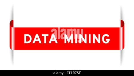 Red color inserted label banner with word data mining on white background Stock Vector
