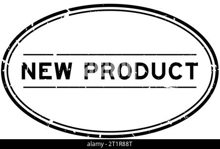 Grunge black new product word oval rubber seal stamp on white background Stock Vector