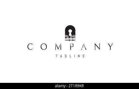 Vector logo with an abstract image of a keyhole in an arch. Stock Vector