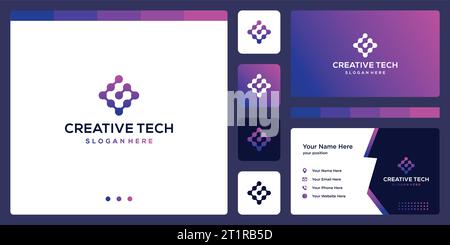 logo initial letter G abstract with tech style and gradient color. icons for business, internet and technology. Stock Vector