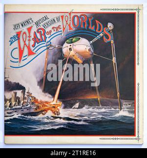 LP cover of Jeff Wayne's The Musical Version of The War of the Worlds album, a studio double album which was released in 1978 Stock Photo