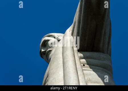 Rio de Janeiro, Brazil, august 2022. Detail of the Christ the Redeemer statue on the Corcovado mountain in Rio de janeiro, Brazil. Symbol of the city Stock Photo