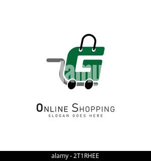 Shopping Cart Letter G Logo. Modern icon symbol template vector design. Alphabet G online store logo Stock Vector