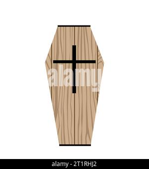 Coffin icon simple silhouette flat style vector illustration Stock Vector