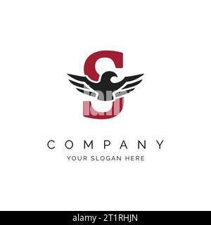 S Letter Logo, Eagle wings logo, Falcon Logo Template vector illustration design Icon Symbol. Alphabet S with Eagle symbol Stock Vector