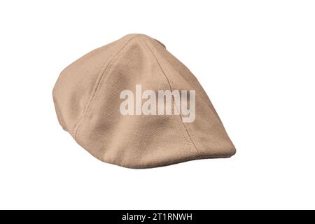 Light brown ascot cap isolated on a white background. Stock Photo