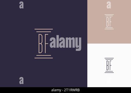 BF monogram initials design for law firm logo inspiration Stock Vector