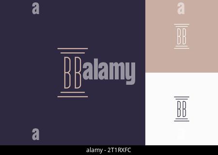 BB monogram initials design for law firm logo inspiration Stock Vector