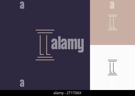 LL monogram initials design for law firm logo inspiration Stock Vector