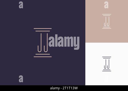 JJ monogram initials design for law firm logo inspiration Stock Vector
