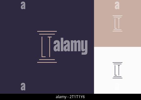 LT monogram initials design for law firm logo inspiration Stock Vector