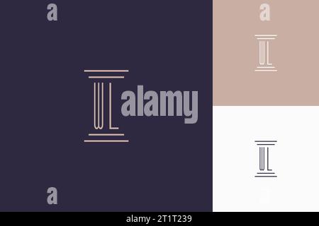ML monogram initials design for law firm logo inspiration Stock Vector