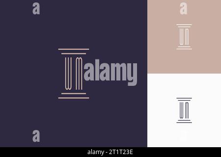 MM monogram initials design for law firm logo inspiration Stock Vector
