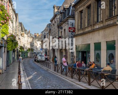 Street in old town of Laon, France Stock Photo