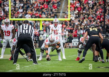 West Lafayette, Indiana, USA. 14th October, 2023. Kyle McCord (6). Ohio State University football defeats Purdue University 41-7 at Ross-Ade Stadium. (Kindell Buchanan/Alamy Live News) Stock Photo