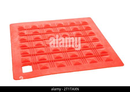 One silicone pot holder, macro, isolated on white background. Stock Photo