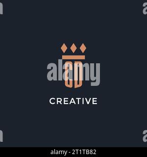 CD initial monogram logo with pillar style design Stock Vector Image ...