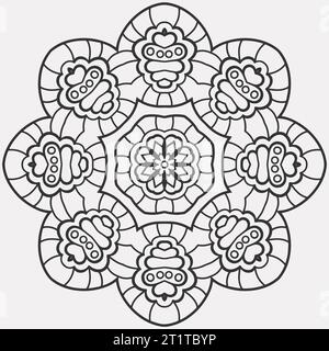 vector geometric pattern coloring page design Stock Vector