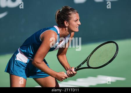 Monastir, Monastir, Tunisia. 15th Oct, 2023. Camilla Rosatello (ITA) in action during the JASMIN OPEN MONASTIR - Monastir - Womens Tennis, WTA250 (Credit Image: © Mathias Schulz/ZUMA Press Wire) EDITORIAL USAGE ONLY! Not for Commercial USAGE! Credit: ZUMA Press, Inc./Alamy Live News Stock Photo