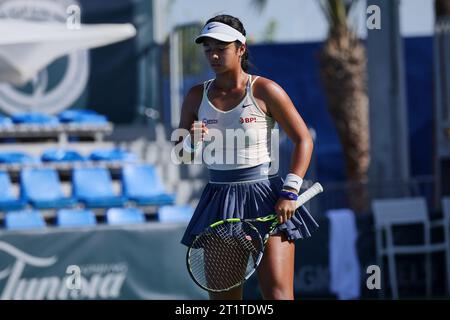 Monastir, Monastir, Tunisia. 15th Oct, 2023. Alexandra Eala (PHI) in action during the JASMIN OPEN MONASTIR - Monastir - Womens Tennis, WTA250 (Credit Image: © Mathias Schulz/ZUMA Press Wire) EDITORIAL USAGE ONLY! Not for Commercial USAGE! Credit: ZUMA Press, Inc./Alamy Live News Stock Photo