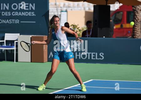 Monastir, Monastir, Tunisia. 15th Oct, 2023. Camilla Rosatello (ITA) in action during the JASMIN OPEN MONASTIR - Monastir - Womens Tennis, WTA250 (Credit Image: © Mathias Schulz/ZUMA Press Wire) EDITORIAL USAGE ONLY! Not for Commercial USAGE! Credit: ZUMA Press, Inc./Alamy Live News Stock Photo