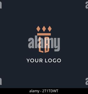 LB logo initial with pillar icon design, luxury monogram style logo for law firm and attorney vector graphic Stock Vector