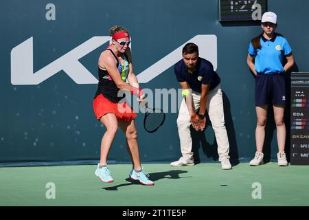 Monastir, Monastir, Tunisia. 15th Oct, 2023. Carole Monnet (FRA) in action during the JASMIN OPEN MONASTIR - Monastir - Womens Tennis, WTA250 (Credit Image: © Mathias Schulz/ZUMA Press Wire) EDITORIAL USAGE ONLY! Not for Commercial USAGE! Credit: ZUMA Press, Inc./Alamy Live News Stock Photo