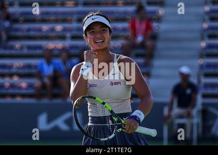 Monastir, Monastir, Tunisia. 15th Oct, 2023. Alexandra Eala (PHI) in action during the JASMIN OPEN MONASTIR - Monastir - Womens Tennis, WTA250 (Credit Image: © Mathias Schulz/ZUMA Press Wire) EDITORIAL USAGE ONLY! Not for Commercial USAGE! Credit: ZUMA Press, Inc./Alamy Live News Stock Photo