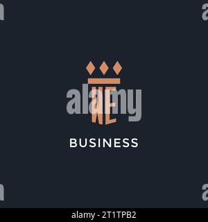 WE logo initial with pillar icon design, luxury monogram style logo for law firm and attorney vector graphic Stock Vector